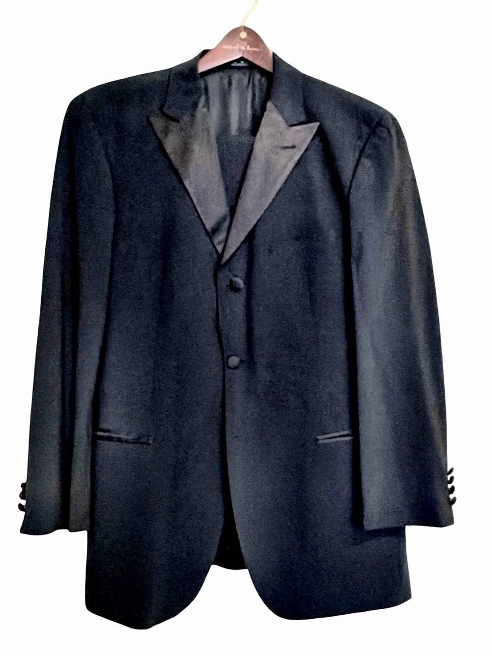 BOSS Men’s Black Tuxedo | Straight-Button | Classic Formal | Wool Blend | 40R
